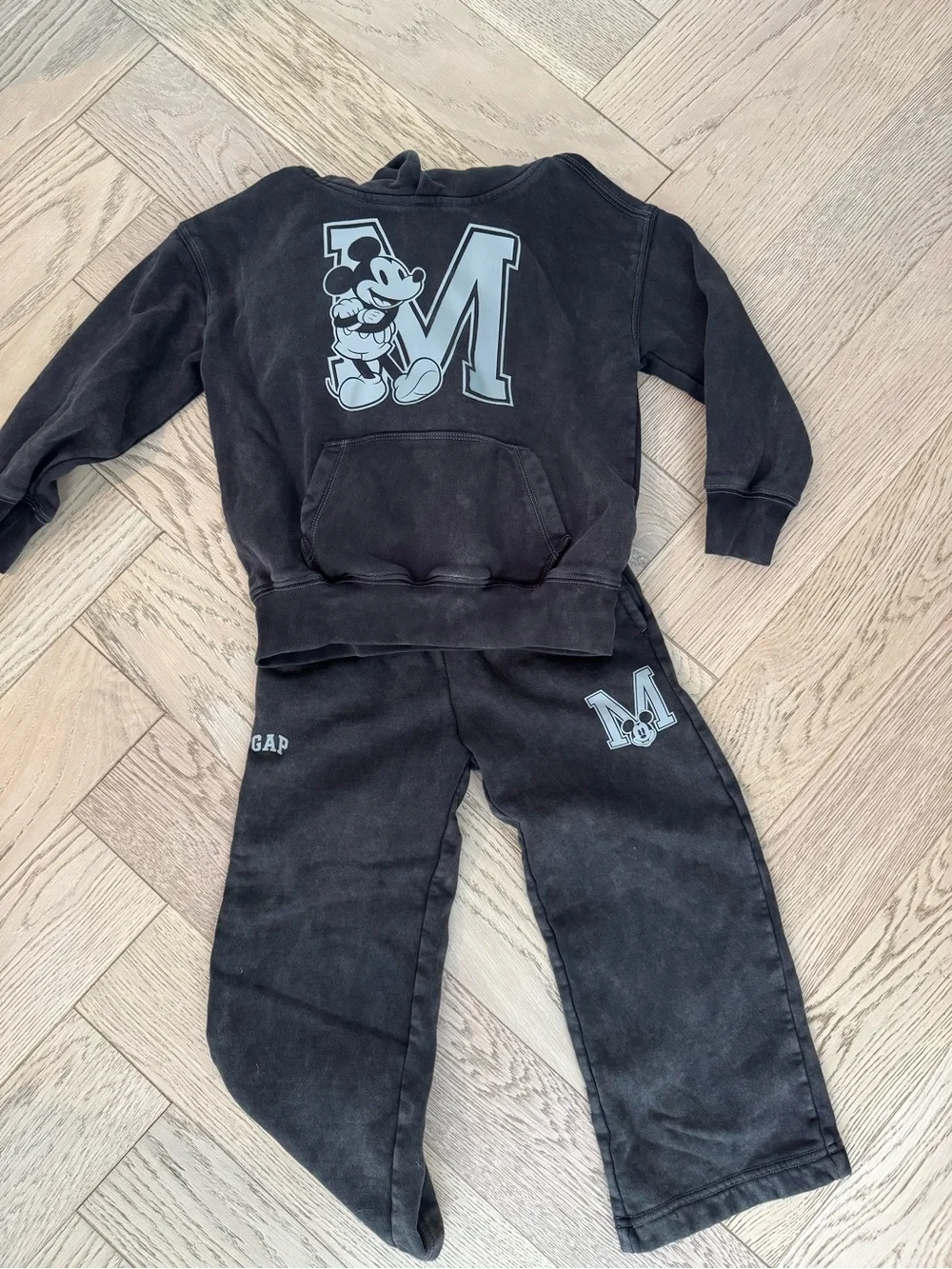 GAP Kids & Disney Black Sweatsuit with Mickey 'M' Logo